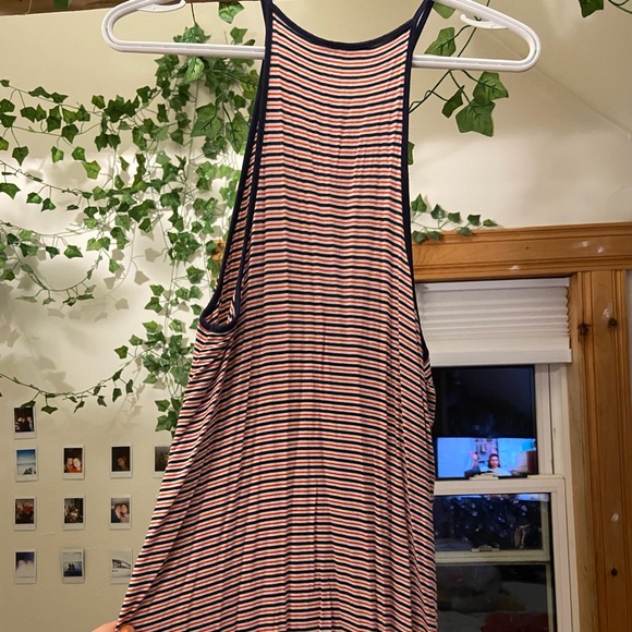 Blue and red stripped dress super stretchy and comfy material - Picture 1 of 3